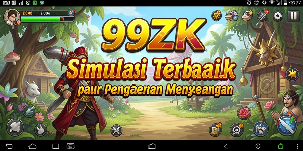 Gameplay 99ZK yang menampilkan simulasi dunia virtual yang menarik.