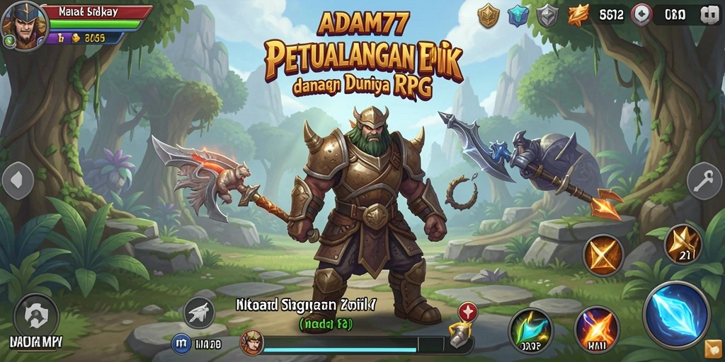 Menampilkan aksi seru dari gameplay RPG ADAM77.
