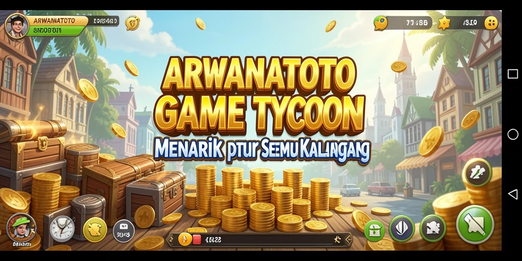 Tangkapan layar gameplay ARWANATOTO menampilkan simulasi bisnis yang menyenangkan.