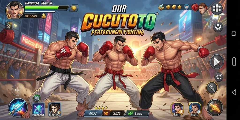 Tampilan gameplay seru CUCUTOTO dengan aksi Fighting mendebarkan.