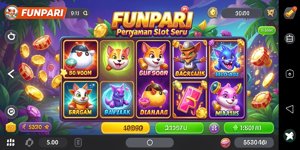Tampilan menarik gameplay slot FUNPARI yang penuh warna.