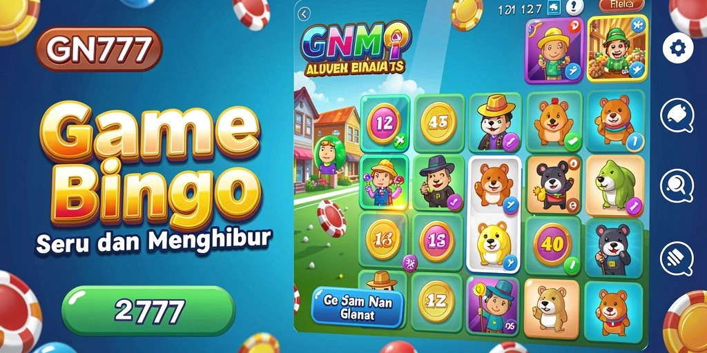 Tampilan gameplay Bingo seru di GN777 dengan interaksi pemain yang menyenangkan.