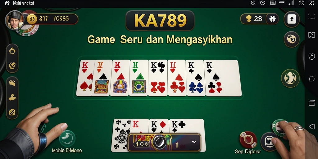 Tampilan gameplay seru dalam KA789 saat bermain domino.