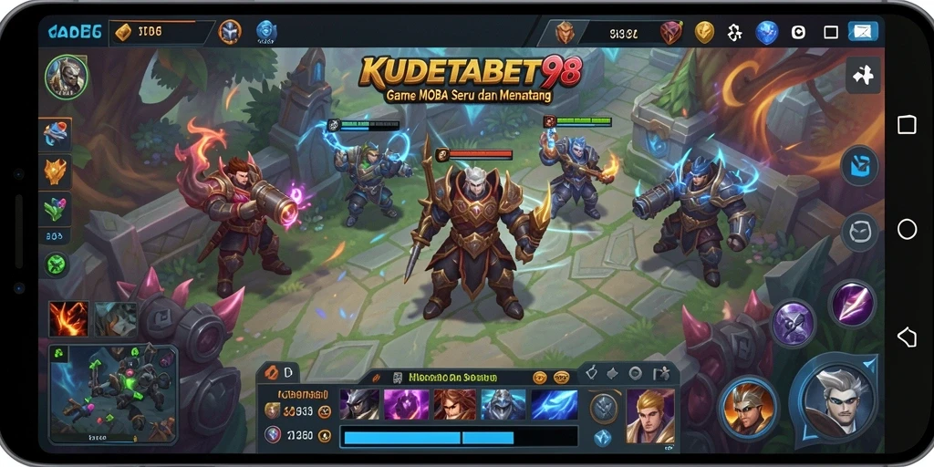 Tampilan gameplay MOBA yang seru dan kompetitif di KUDETABET98.