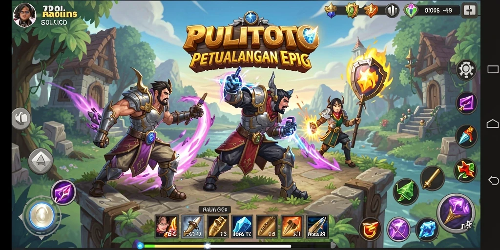 Tampilan gameplay epik di PULITOTO dengan karakter dan pertarungan yang mendebarkan.