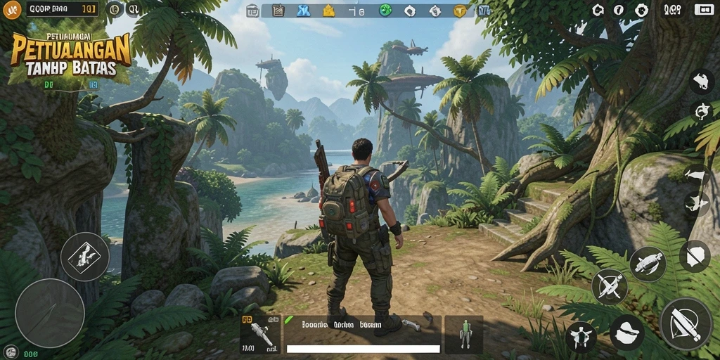 Tampilan gameplay QQRP di dunia terbuka yang menakjubkan.