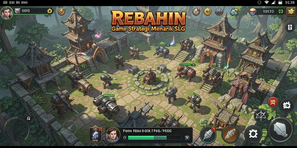 Tampilan dinamis gameplay <strong>REBAHIN</strong> yang menarik dalam sesi permainan SLG.