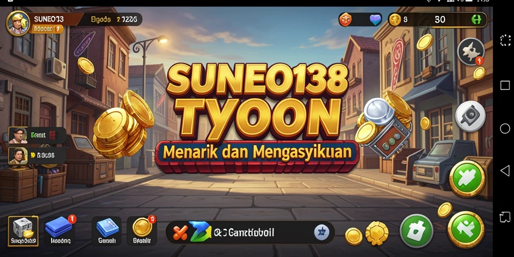 Tampilan gameplay SUNEO138 dengan manajemen bisnis yang menarik.