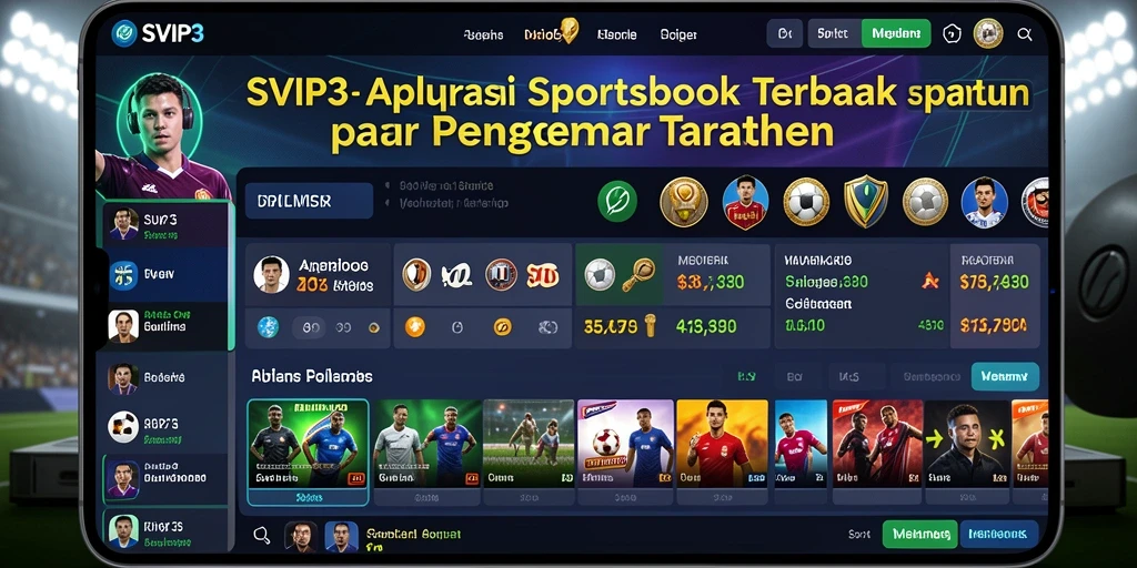 Screenshot gameplay menarik dari aplikasi SVIP3 dengan tampilan sportsbook.